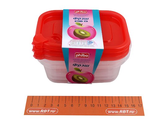 Контейнер БЫТПЛАСТ 17142/11538 Комплект 3шт 0.6л